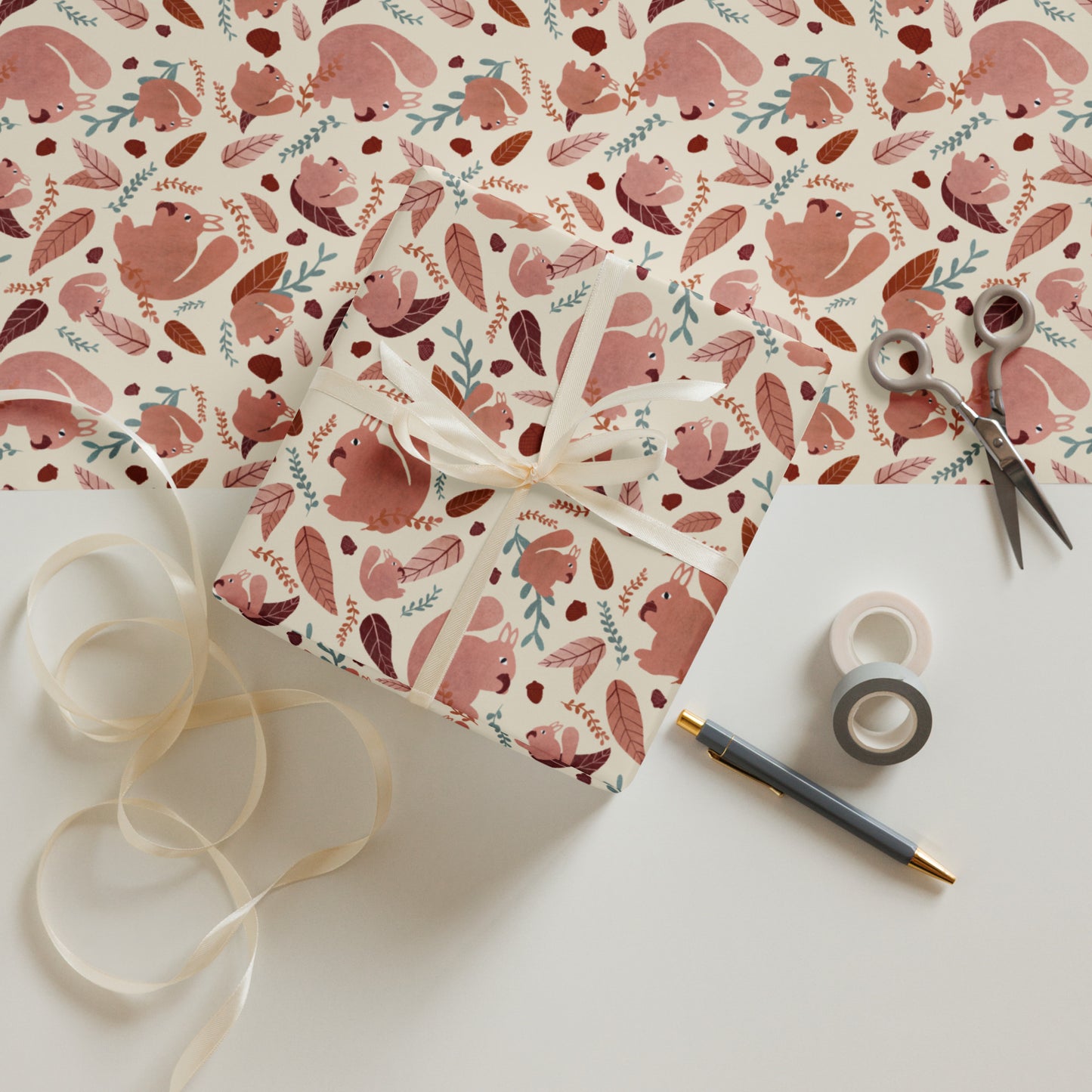 Wrapping paper sheets (Squirrel/Sealife/Gardening)