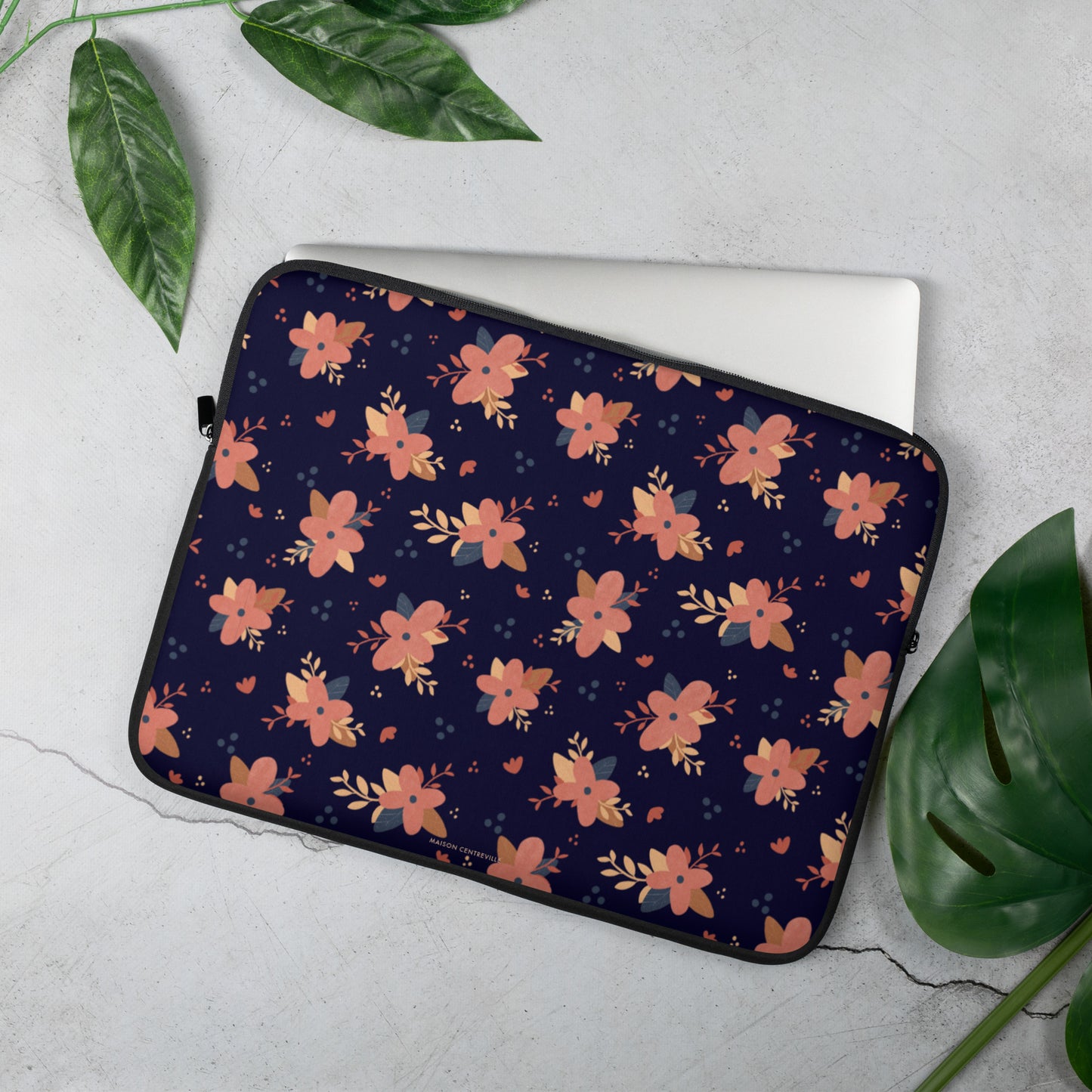 Laptop Sleeve 'Orange Flowers'