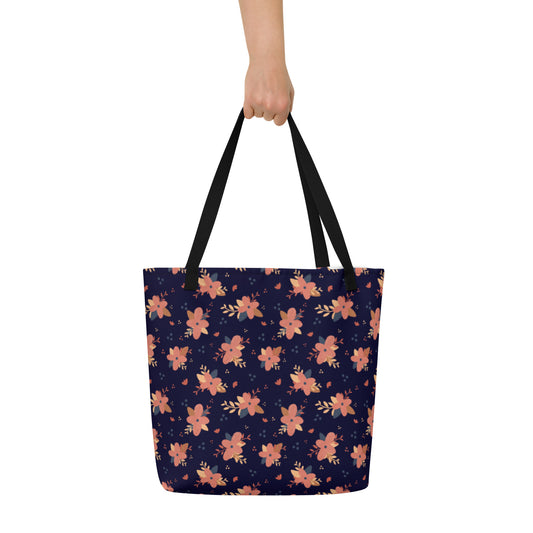 On the go bag ‘Orange Flowers’