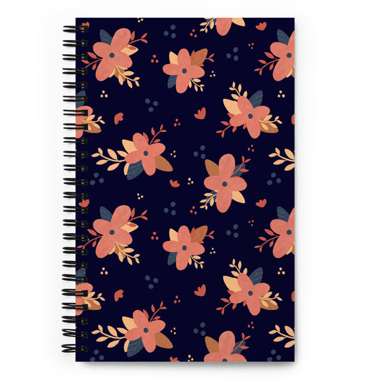 Spiral notebook 'Orange Flowers'